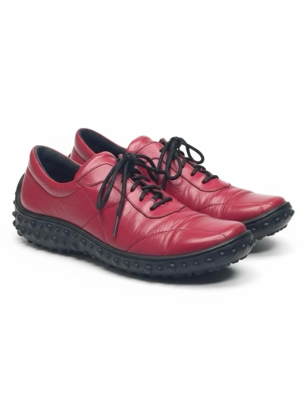 Jacques Cohen 𖦹 Hipster Chic Quilted Leather Sneakers 𖦹 Fire Engine Red 𖦹 8M 𖦹